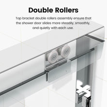 Load image into Gallery viewer, Semi-Frameless Double Sliding Shower Door, Bypass Shower Door, 1 / 4" (6Mm) Thick SGCC Tempered Glass Door