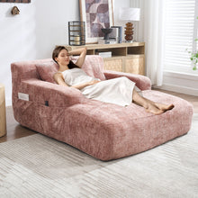 Load image into Gallery viewer, Chenille Interior Lazy Sofa Chaise Longue Armchair With 3 Pillows And Armrests