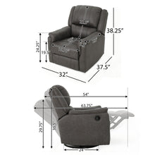 Load image into Gallery viewer, Contemporary Glider Recliner With Swivel Function
