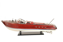 Load image into Gallery viewer, Hand Painted Decorative Boat - Red / White / Brown