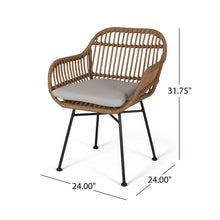 Load image into Gallery viewer, Outdoor Rattan Accent Chair With Metal Legs