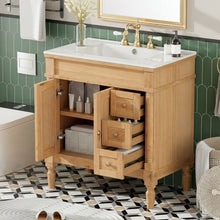 Load image into Gallery viewer, Modern Bathroom Vanity With Ceramic Sink, Soft Close Doors, Adjustable Shelves