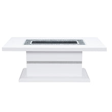 Load image into Gallery viewer, 52" Wood And Faux Crystal Pedestal Coffee Table - White