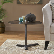 Load image into Gallery viewer, Industrial Style Elliptical Side Table With Aluminum Frame - Bronze