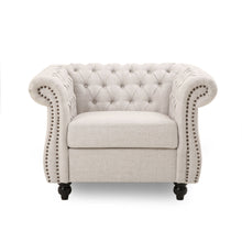 Load image into Gallery viewer, Nexuson - Upholstered Chesterfield Chair With Deep Tufted And Nailhead Trim