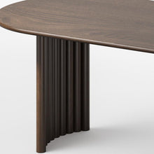 Load image into Gallery viewer, 79" Solid Wood Double Pedestal Base Oval Dining Table - Walnut / Dark Brown