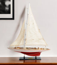 Load image into Gallery viewer, Hand Painted p-Oxybis(benzenesulfonyl hydrazide) Model Boat - Red / White