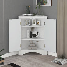 Load image into Gallery viewer, Triangle Bathroom Storage Cabinet With Adjustable Shelves, Freestanding Floor Cabinet For Home Kitchen