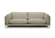 Load image into Gallery viewer, Top Grain Leather Sofa With Silver Legs - Taupe