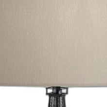 Load image into Gallery viewer, Acrylic Paris Desk Table Lamp With White Drum Shade - Black