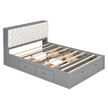 Load image into Gallery viewer, Platform Bed With Storage Headboard, Shoe Rack And 4 Drawers