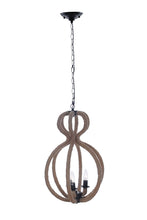 Load image into Gallery viewer, Iron And Rope Three Light Ceiling Light - Natural / Black