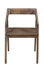 Load image into Gallery viewer, Solid Wood Open Back Dining Arm Chair - Dark Brown
