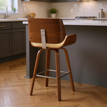 Load image into Gallery viewer, Swivel, Counter Height Bar Chair - Cream / Brown