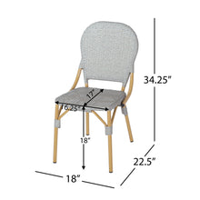 Load image into Gallery viewer, Outdoor Rattan And Aluminum Armless French Bistro Chairs (Set of 2) - Dark Gray