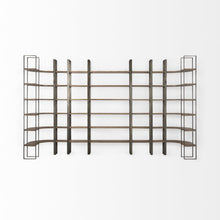 Load image into Gallery viewer, and Six Tier Bookcase - Brown / Nickel