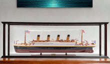 Load image into Gallery viewer, Hand Painted 1912 RMS Titanic Large Display Case Model Boat - Black / Red