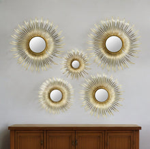 Load image into Gallery viewer, Sunburst Metal Framed Mirror (Set of 5) - Gold