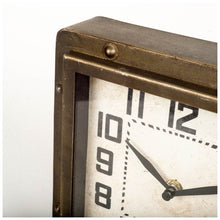 Load image into Gallery viewer, Square Toned Desk Table Clock With Traditional Numbers Hands - Bronze / Black