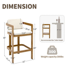 Load image into Gallery viewer, Bar Stool For Gardens And Patio (Set of 2) - Wood