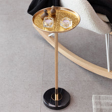 Load image into Gallery viewer, Adjustable Pedestal Side Table For Living Room - Gold / Black