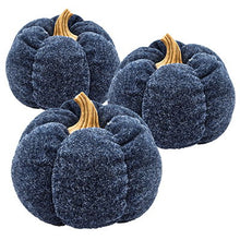 Load image into Gallery viewer, Pumpkin Ornament Decor For Holiday Harvest Festival Fall Festival & Thanksgiving (Set of 3) - Blue