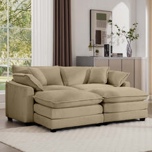 Load image into Gallery viewer, Modern Oversized Modular Cushion Sofa With Ottoman, Low Back, Deep Seating Sofa Set