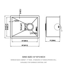 Load image into Gallery viewer, Modern Style Undermount Sink With Stainless Steel, Deep Single Bowl