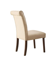 Load image into Gallery viewer, Tufted Linen And Solid Wood Dining Side Chairs (Set of 2) - Beige