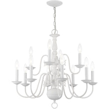 Load image into Gallery viewer, Twelve Light Dimmable Chandelier With Shades - White