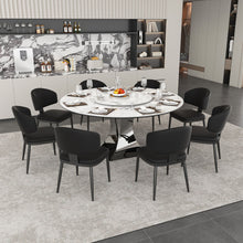 Load image into Gallery viewer, Round Dining Table With 6 Chairs Set - Silver