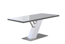 Load image into Gallery viewer, 63" Wood And Metal Pedestal Base Dining Table - White
