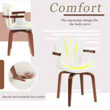 Load image into Gallery viewer, Mid Century Modern Bentwood Swivel Dining Chairs (Set of 2) - White / Walnut