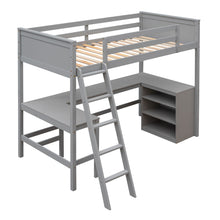 Load image into Gallery viewer, Loft Bed With Shelves With Desk