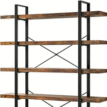 Load image into Gallery viewer, Six Tier Etagere Bookcase - Brown
