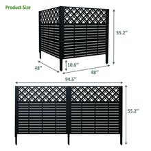 Load image into Gallery viewer, 2 Panels Privacy Screen Outdoor Privacy Panels, Trash Can Enclosure, Air Conditioner Fence - Black