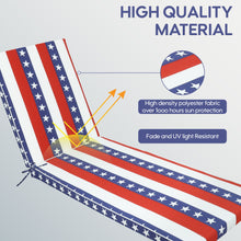 Load image into Gallery viewer, 2 Piece Outdoor Chaise Lounge Cushion Set, Replacement Cushions For Patio Furniture, Flag - Red Striped
