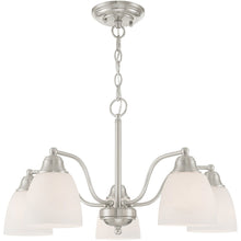 Load image into Gallery viewer, 13" Five Light Dimmable Chandelier With Shades - Nickel