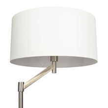 Load image into Gallery viewer, Serene - Floor Lamp With Rotary Switch Base Linen Shade - Brushed Nickel / White