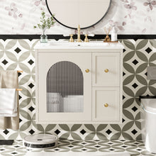 Load image into Gallery viewer, Wall-Mounted Bathroom Vanity Set With Sink, 2 Drawers And Soft-Close Door
