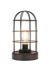 Load image into Gallery viewer, 10" Battery Operated Lamps With Cage Cylinder Shades (Set of 2) - Black