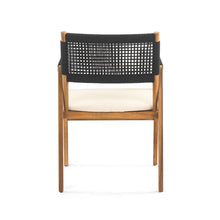 Load image into Gallery viewer, Outdoor 7 Pieces Patio Slat Design Acacia Upholstered Dining Set