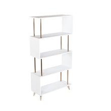 Load image into Gallery viewer, Squiggle Four Tier Etagere Bookcase - White