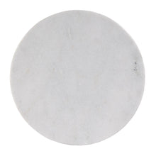 Load image into Gallery viewer, 25" Marble And Aluminum Round Pedestal End Table - Black And White