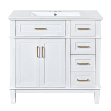 Load image into Gallery viewer, Modern Bathroom Vanity With Ceramic Sink, Soft Close Storage Cabinet