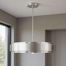 Load image into Gallery viewer, 16'' Seven Light Dimmable Chandelier With Shades - Nickel