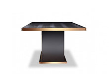 Load image into Gallery viewer, Wood Pedestal Base Dining Table - Black / Gold