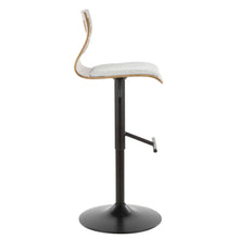 Load image into Gallery viewer, Folia - Mid Century Modern Adjustable Barstool With Swivel With Straight T Footrest (Set of 3)