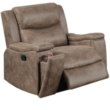 Load image into Gallery viewer, Manual Recliner With Hidden Cup Holder, Padded Seat And Backrest - Auburn