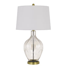 Load image into Gallery viewer, Metal Table Lamp With Drum Shade - Clear Off-White
